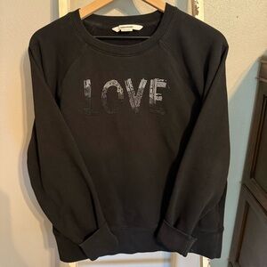 Zadig & Voltaire Black “Love” Embellished Crewneck Sweatshirt Size M Women